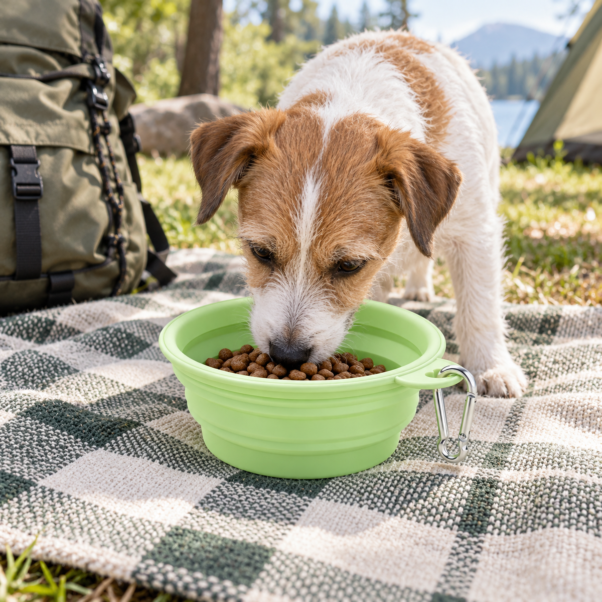 Collapsible Travel Pet Bowl with Clip
