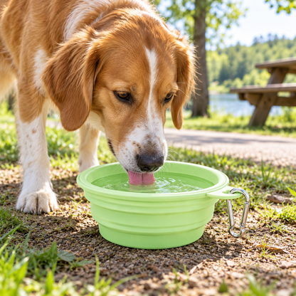 Collapsible Travel Pet Bowl with Clip