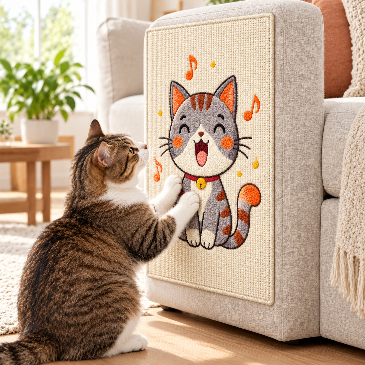 Cartoon Cat Furniture Scratch Mat