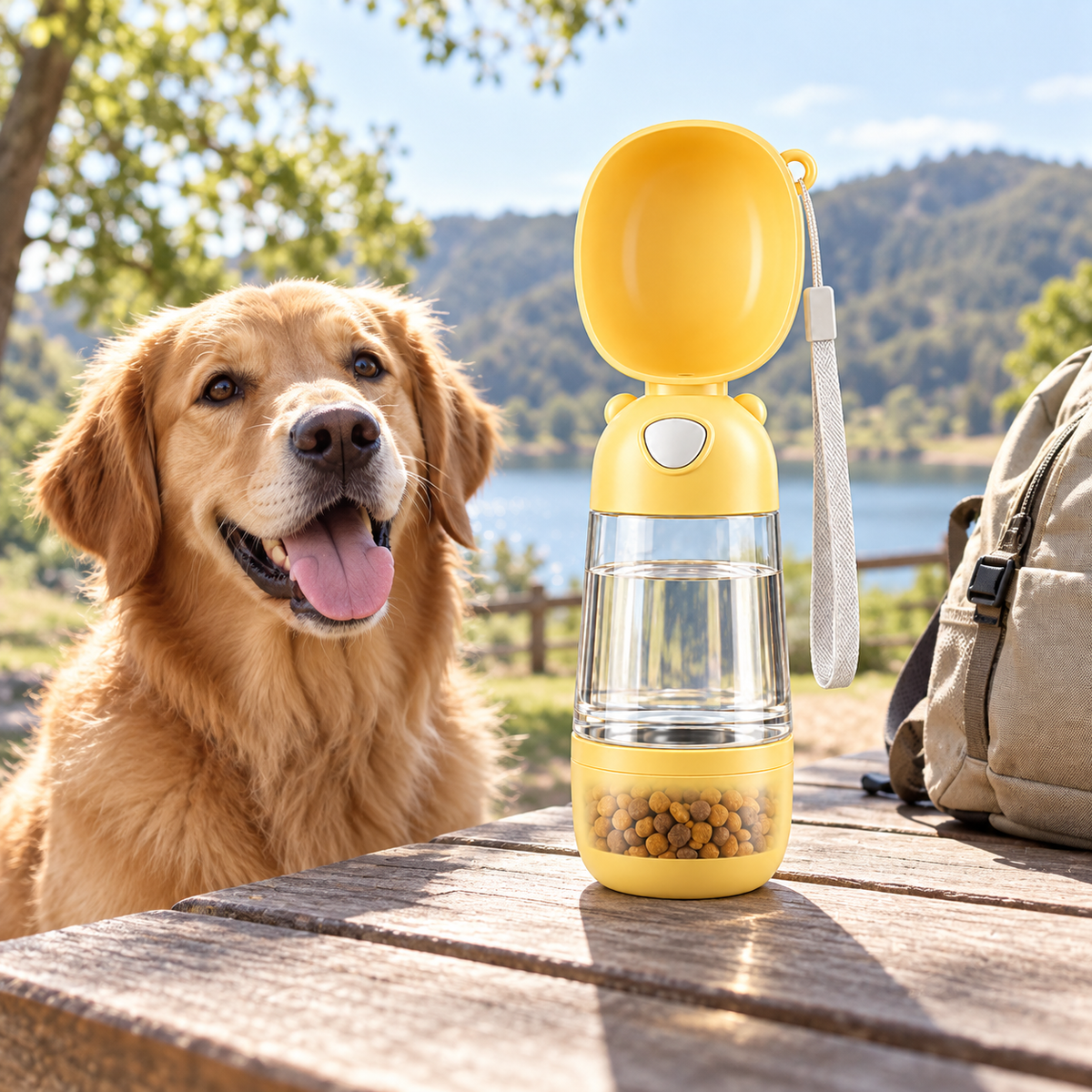 2-in-1 Portable Pet Water & Food Bottle