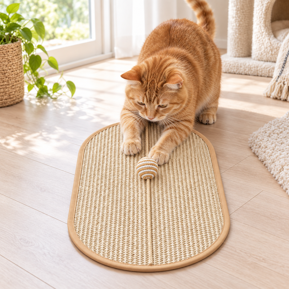 Natural Sisal Wall & Floor Cat Scratch Mat