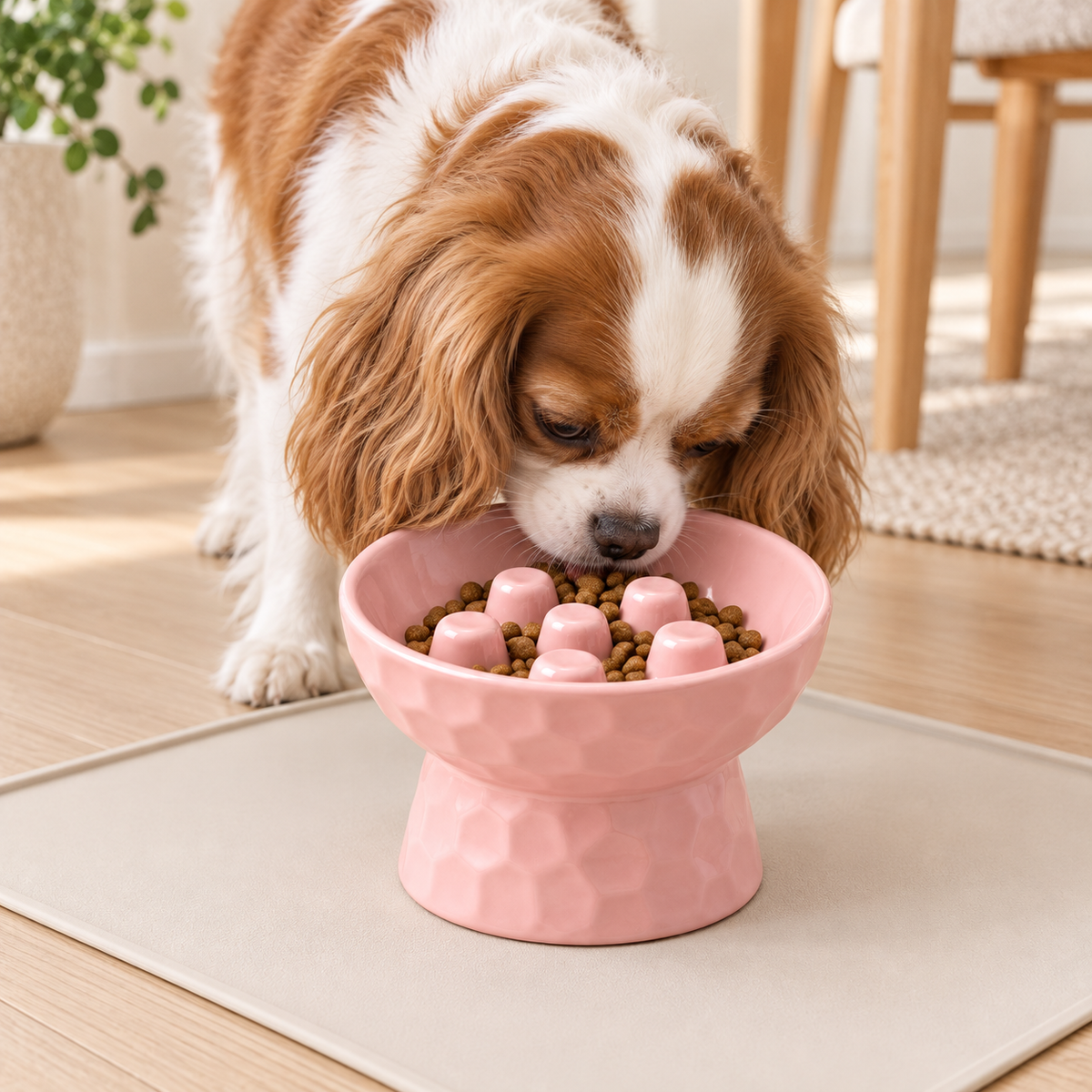 Elevated Ceramic Slow Feeder Pet Bowl
